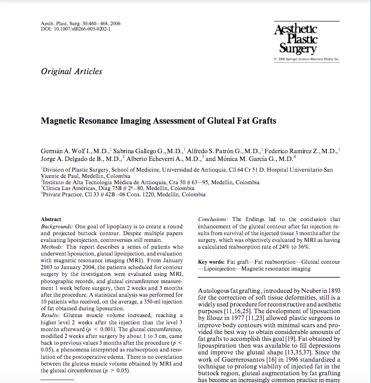 gluteal contour fat reabsorption